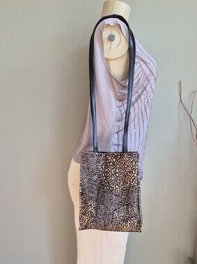 Leopard Print Tote Bag with Black Straps